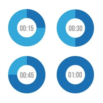 Timer icons vector circles Stock Illustration