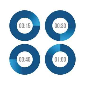 Timer icons vector circles Stock Illustration