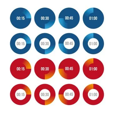 Timer icons vector circles イラスト素材
