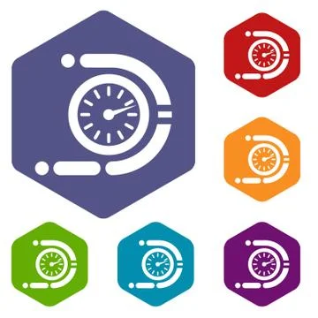 Timer icons vector hexahedron Illustrazione stock