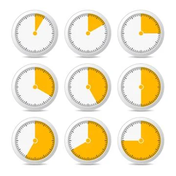 Timer Icons on White Background, Vector Illustration Stock-Illustration