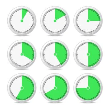 Timer Icons on White Background, Vector Illustration Stock Illustration