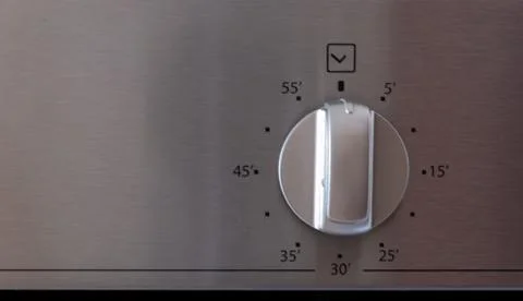 Timer indicator of a modern oven Stock Photos