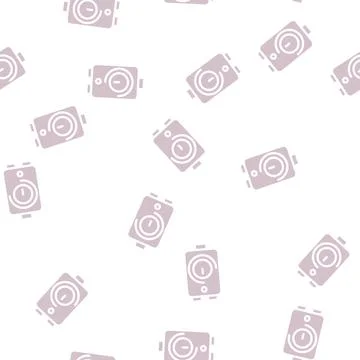 Timer irrigation system glyph vector seamless pattern Stock Illustration