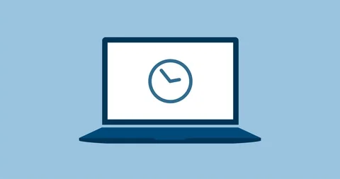 Timer on a laptop Stock Footage 118091290