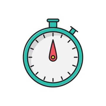 Timer line colour icon 库存插图
