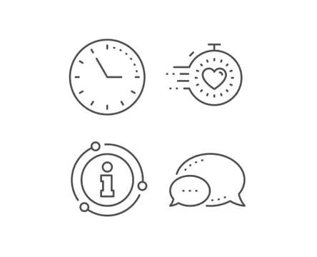Timer line icon. Time management sign. Stopwatch with heart. Vector Illustrazione stock