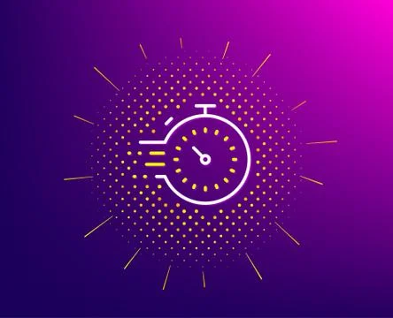 Timer line icon. Time management sign. Stopwatch. Vector Illustrazione stock