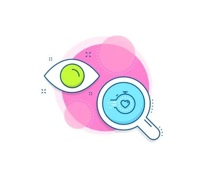 Timer line icon. Time management sign. Stopwatch with heart. Vector Stock Illustration