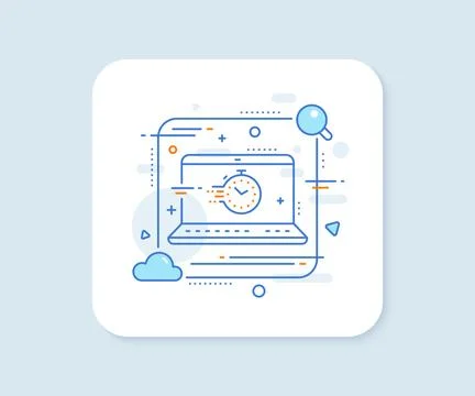 Timer line icon. Time management sign. Stopwatch. Vector Stock Illustration