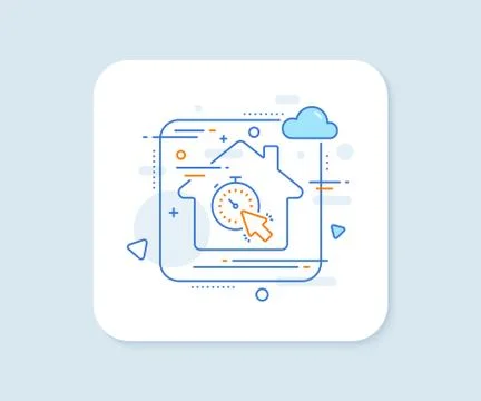 Timer line icon. Time or clock sign. Vector Stock Illustration