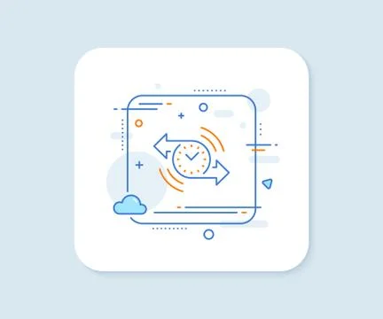 Timer line icon. Time or clock sign. Vector Illustrazione stock