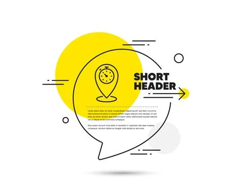 Timer line icon. Time sign. Location pointer symbol. Vector Stock Illustration
