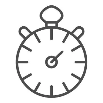 Timer line icon - vector outline timer or stopwatch symbol. Minimal sport Stock Illustration