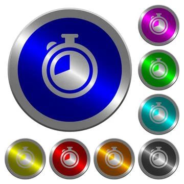 Timer luminous coin-like round color buttons Stock Illustration
