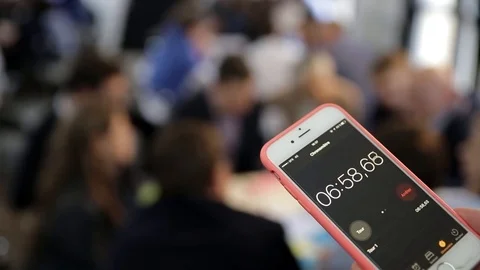 Timer in meeting room Stock Footage 102332202