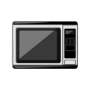 Timer microwave kitchen cartoon vector illustration Stock Illustration