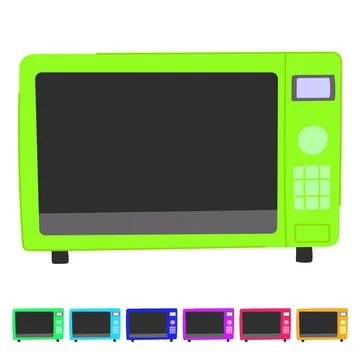 Timer microwave oven vector cartoon graphic Stock Illustration