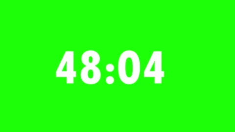 Timer up to a minute on a green background, white font, seconds, time Stock-Footage 159751626