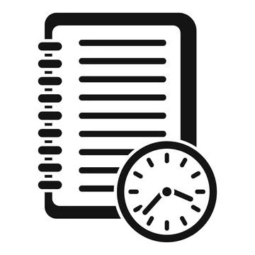 Timer notebook icon simple vector. Work project 스톡 일러스트
