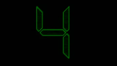 Timer From One To Ten Green On Black Background Stock Footage 144600885