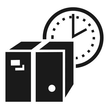 Timer parcel delivery icon, simple style 库存插图
