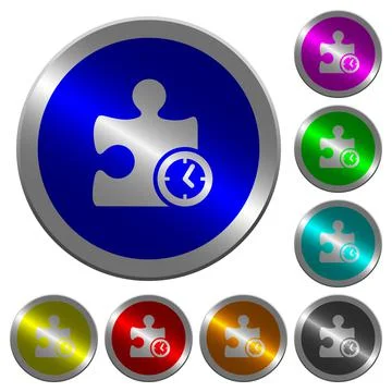 Timer plugin luminous coin-like round color buttons 스톡 일러스트