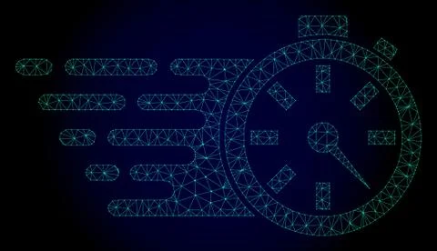 Timer Polygonal Frame Vector Mesh with Fast Motion Effect Stock Illustration