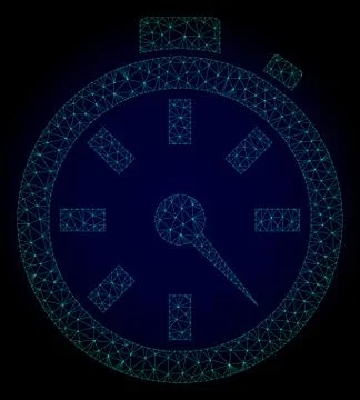 Timer Polygonal Frame Vector Mesh Illustration Stock Illustration