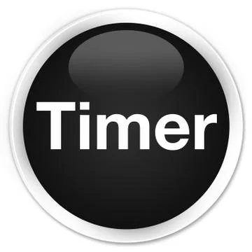 Timer premium black round button Stock Illustration