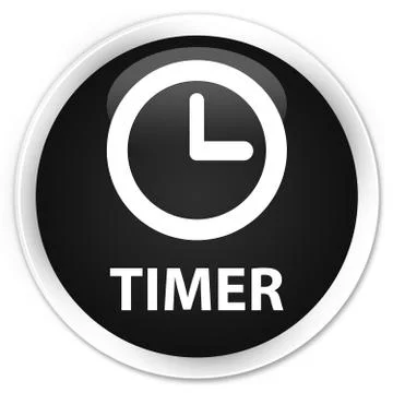 Timer premium black round button Illustrazione stock