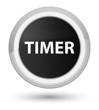 Timer prime black round button 스톡 일러스트