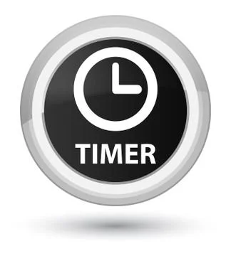 Timer prime black round button Stock Illustration