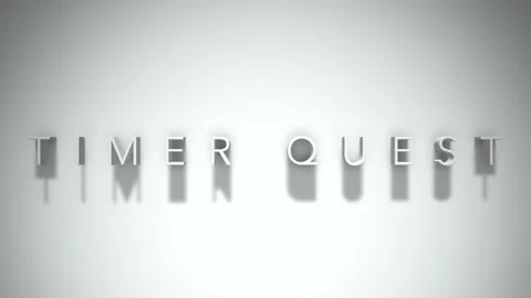 Timer quest 3D title animation with shadows on a white background Video stock 297382638