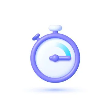 Timer in realistic style on white background. 3d timer. Realistic isolated Stock Illustration