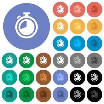 Timer round flat multi colored icons Illustrazione stock