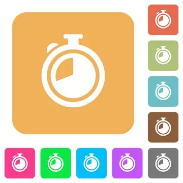 Timer rounded square flat icons Illustrazione stock