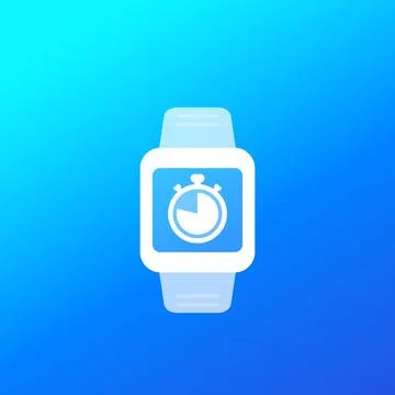 Timer on screen of smartwatch icon Illustrazione stock