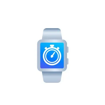 Timer on screen of smartwatch, vector Illustrazione stock