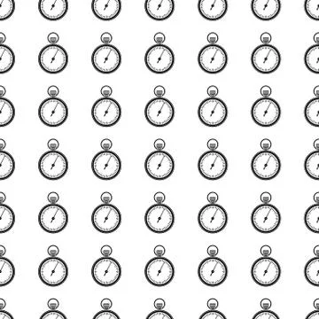 Timer seamless pattern. Vector Stock Illustration