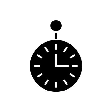 Timer - secondmeter icon, vector illustration, black sign on isolated background Stock Illustration