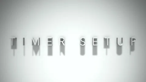Timer setup 3D title animation with shadows on a white background Stock Footage 297387990