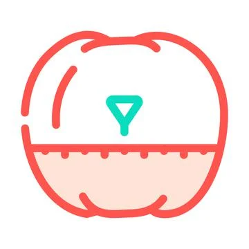 Timer in shape of tomato color icon vector illustration 스톡 일러스트