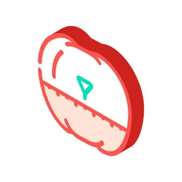 Timer in shape of tomato isometric icon vector illustration Stock Illustration