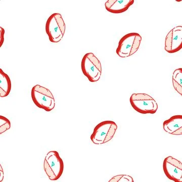 Timer in shape of tomato isometric icon seamless pattern Stockillustratie
