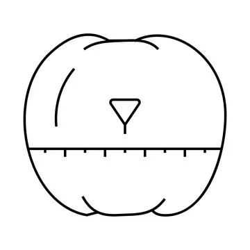 Timer in shape of tomato line icon vector illustration イラスト素材