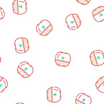Timer in shape of tomato vector seamless pattern Illustrazione stock