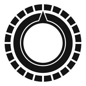 Timer showing time passing, clock or gauge with notches and triangle pointer Illustrazione stock