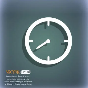 Timer sign icon. Stopwatch symbol.. On the blue-green abstract background wit Stock Illustration