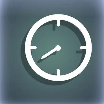 Timer sign icon. Stopwatch symbol. On the blue-green abstract background with sh Stock Illustration
